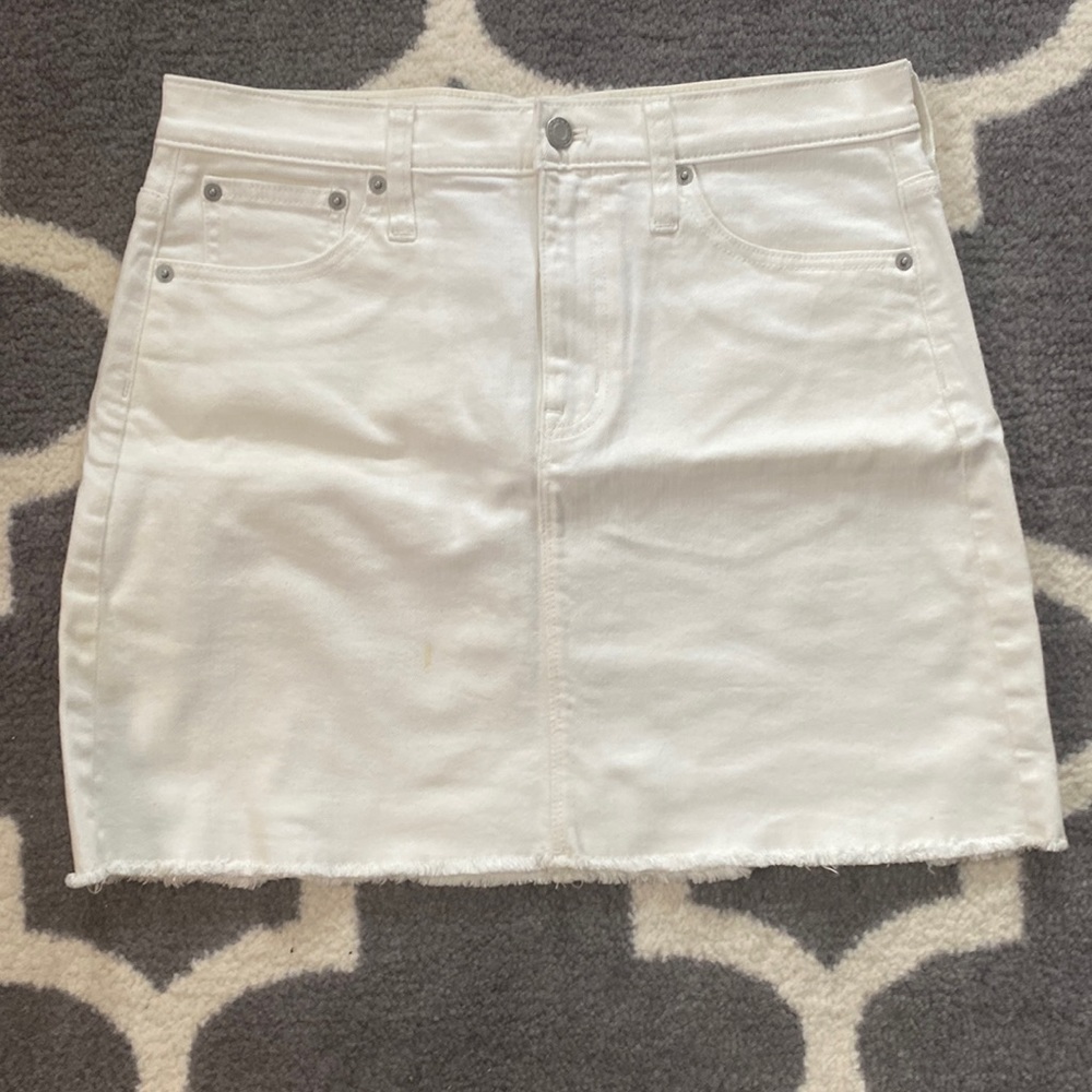 J. Crew White Denim Skirt